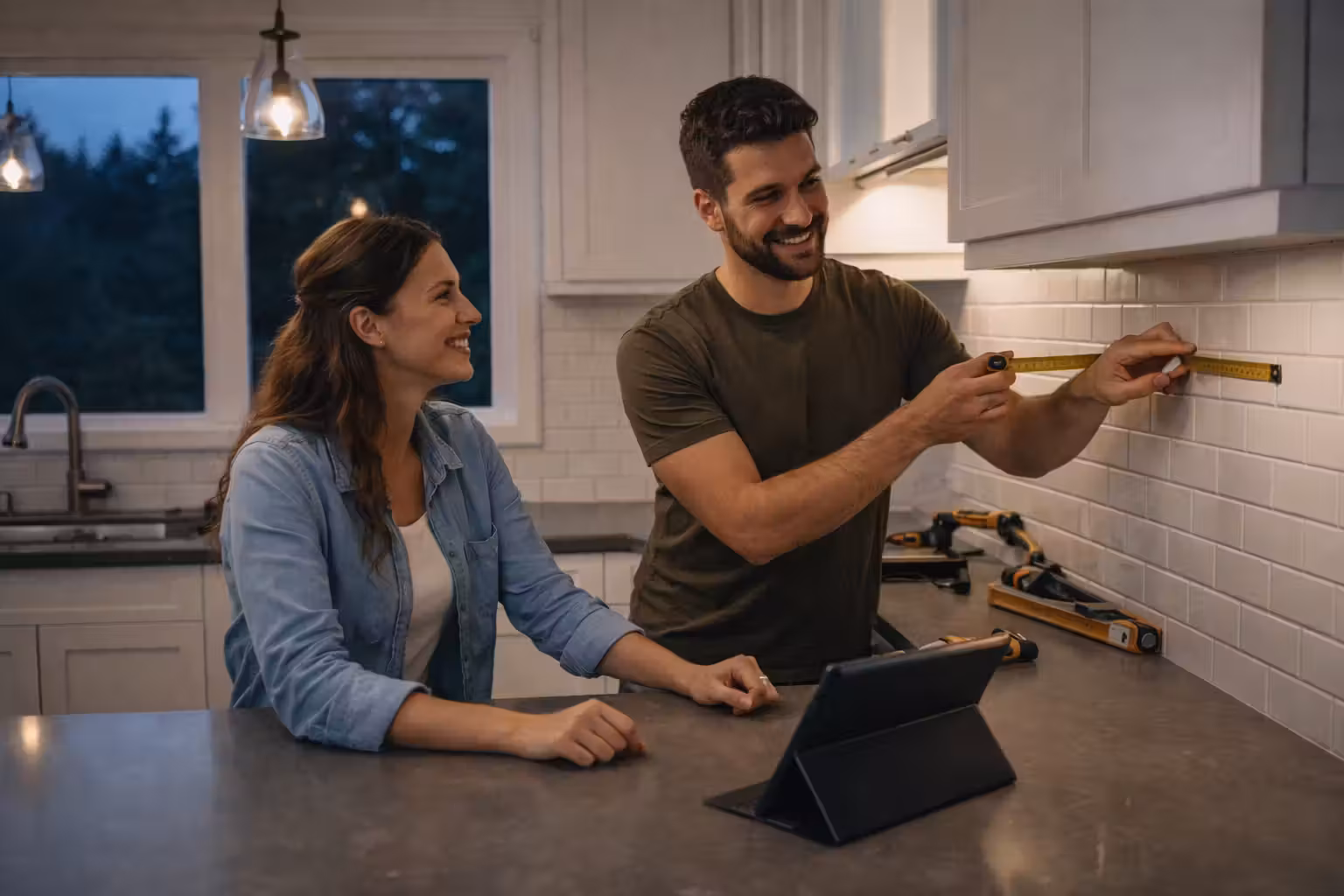Canadian couple planning a kitchen renovation with disciplined HELOC repayment