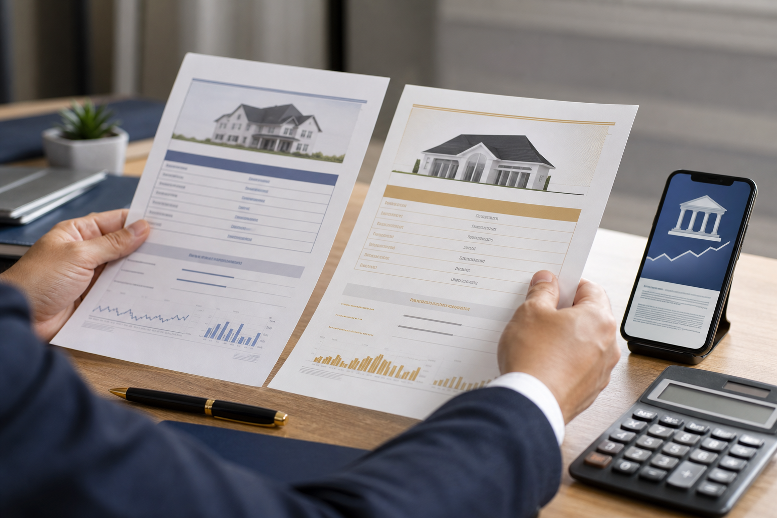 Mortgage offers and rate comparison on a desk